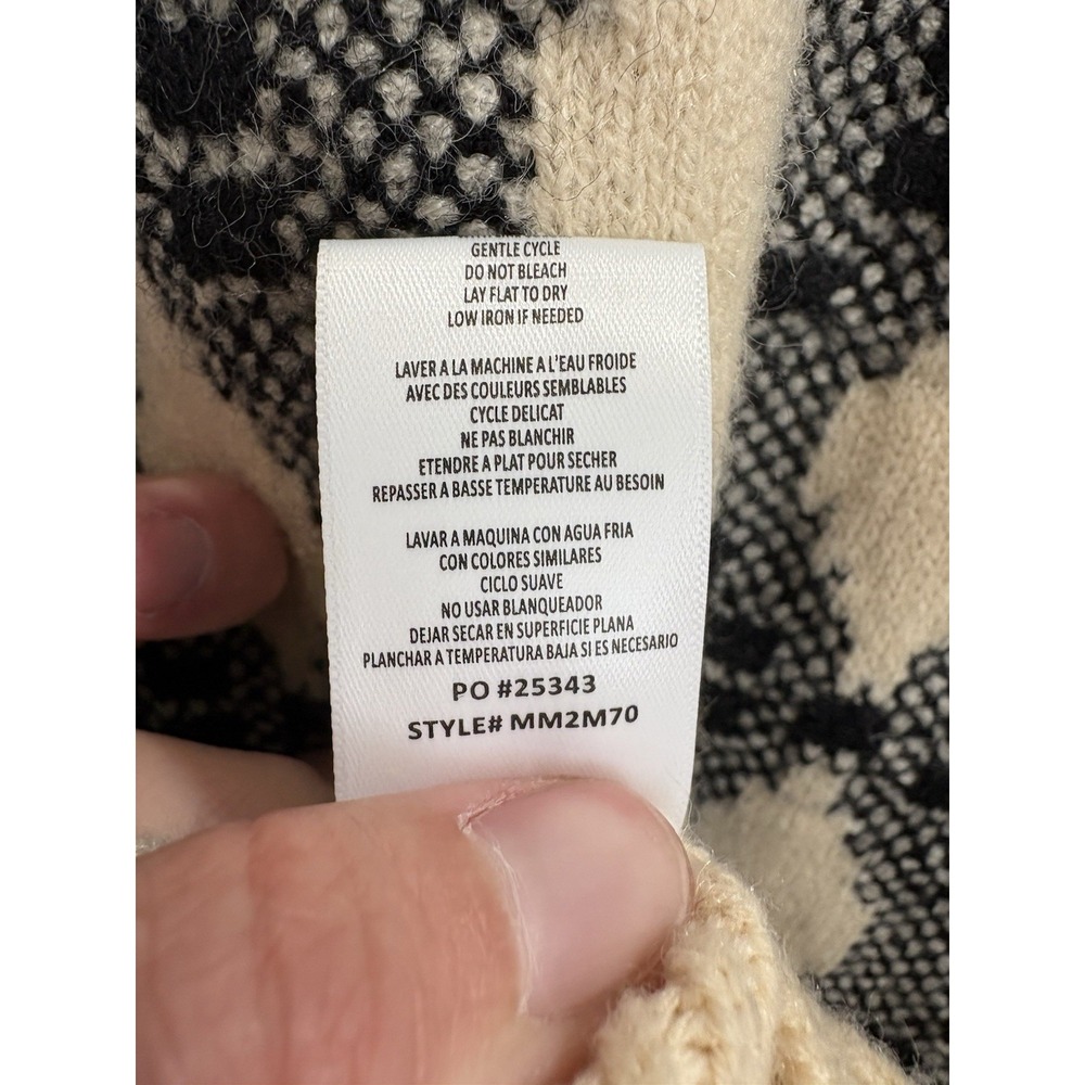 Studio B by Bobeau Cream Black Argyle Diamond Sweater Long Sleeve Size XL‎ BNWT - Picture 6 of 7